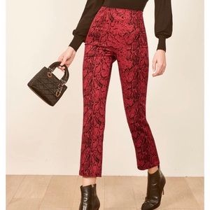 Reformation Marlon Red Cobra Pants